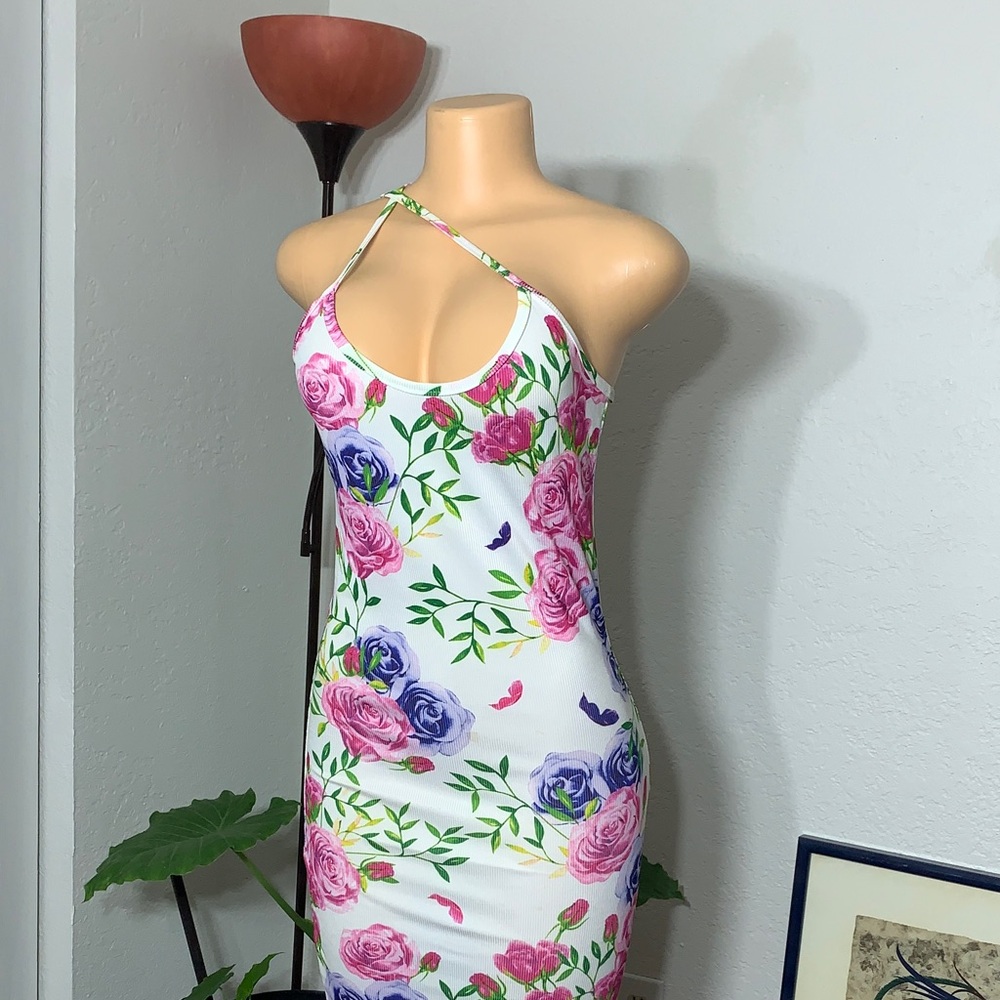 Floral Print Women's Dress - Picture 3 of 4